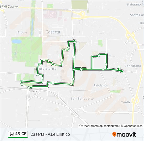 Percorso linea bus 43-CE