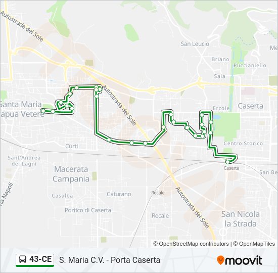 Percorso linea bus 43-CE