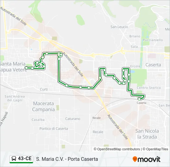 Percorso linea bus 43-CE