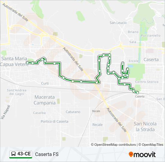 Percorso linea bus 43-CE