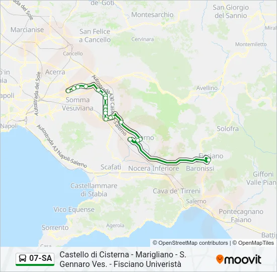 Percorso linea bus 07-SA