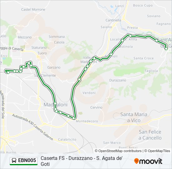 Linea ebn005 orari fermate e mappe Caserta FS Aggiornato