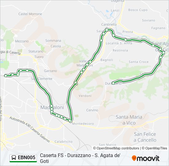 Percorso linea bus EBN005