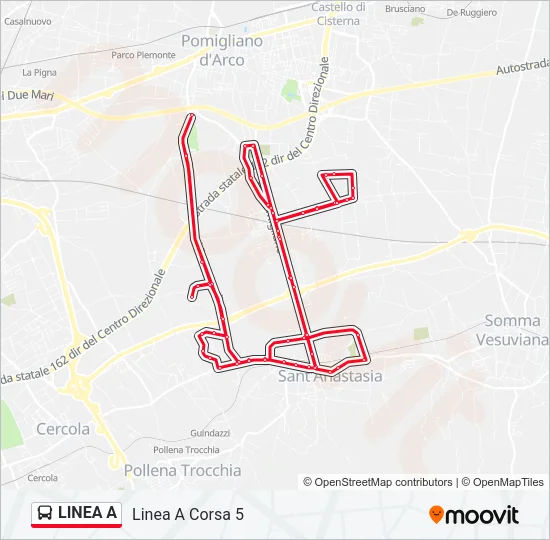 LINEA A Bus Line Map
