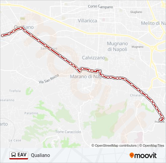 Percorso linea bus EAV