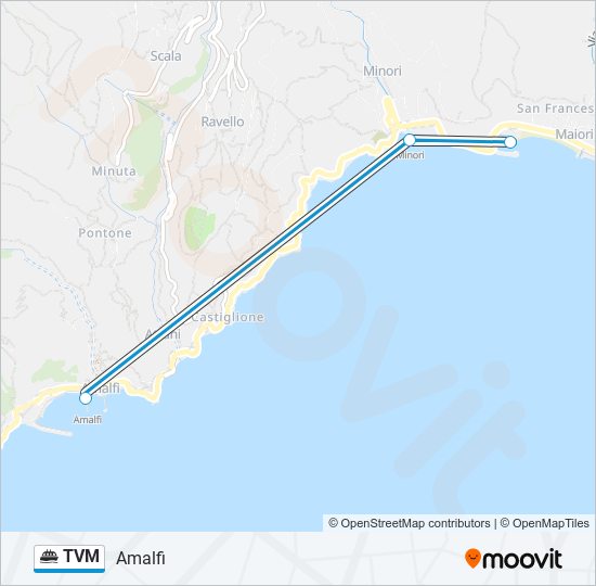 Percorso linea navigazione TVM