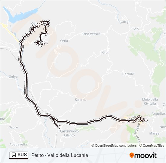 Mappa della linea BUS