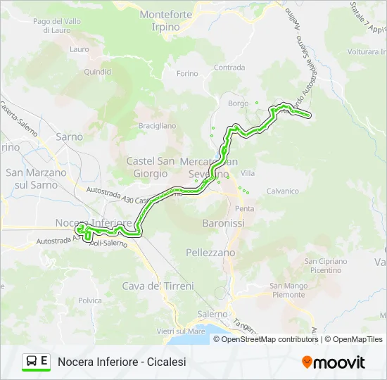 E Bus Line Map