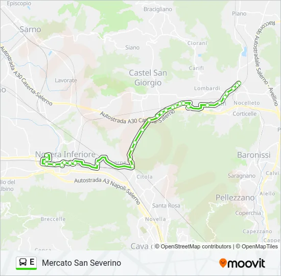E Bus Line Map