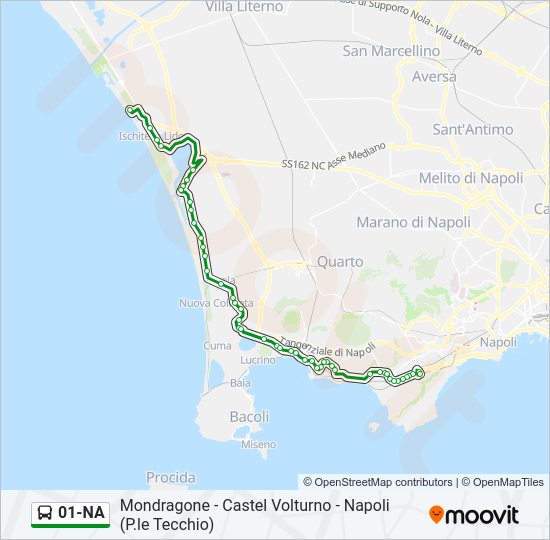 Percorso linea bus 01-NA