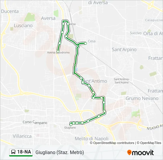 18-NA Bus Line Map