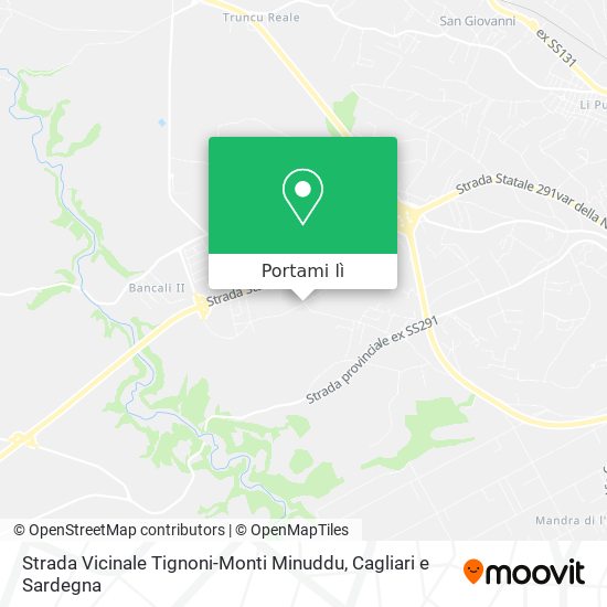 Mappa Strada Vicinale Tignoni-Monti Minuddu