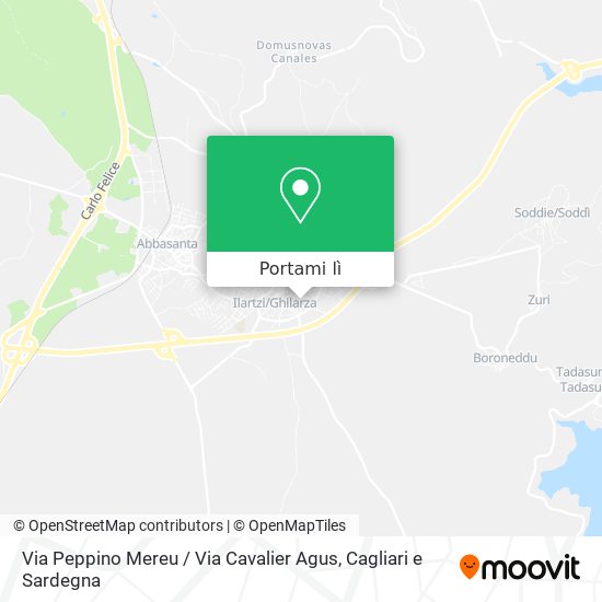 Mappa Via Peppino Mereu / Via Cavalier Agus