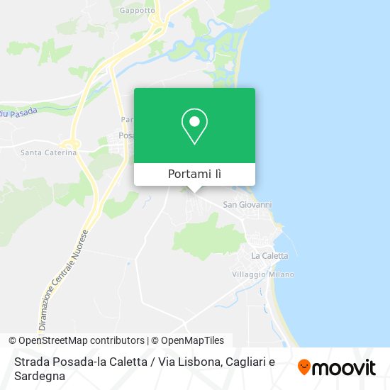 Mappa Strada Posada-la Caletta / Via Lisbona