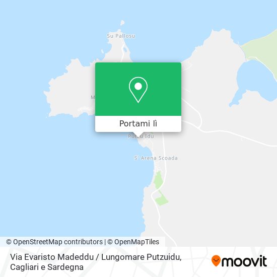 Mappa Via Evaristo Madeddu / Lungomare Putzuidu
