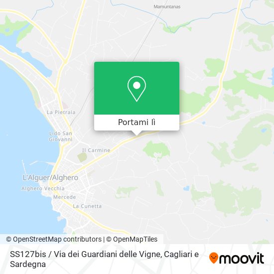Mappa SS127bis / Via dei Guardiani delle Vigne