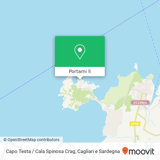 Mappa Capo Testa / Cala Spinosa Crag