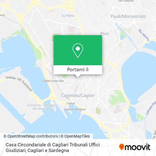 Mappa Casa Circondariale di Cagliari Tribunali Uffici Giudiziari