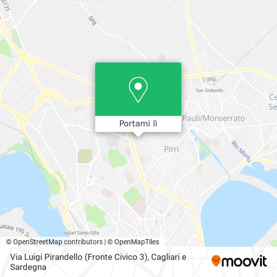 Mappa Via Luigi Pirandello (Fronte Civico 3)