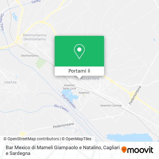 Mappa Bar Mexico di Mameli Giampaolo e Natalino