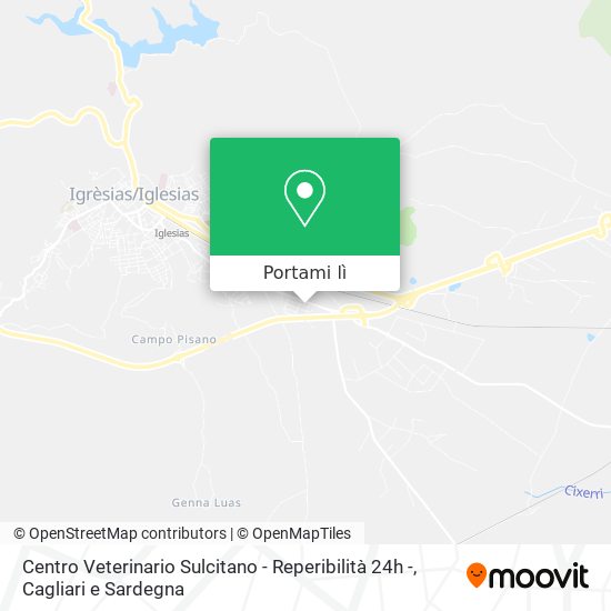 Mappa Centro Veterinario Sulcitano - Reperibilità 24h -
