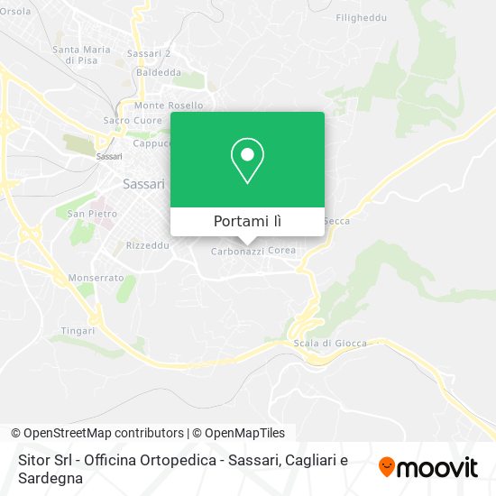 Mappa Sitor Srl - Officina Ortopedica - Sassari
