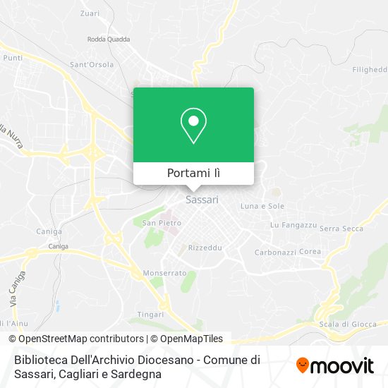 Mappa Biblioteca Dell'Archivio Diocesano - Comune di Sassari