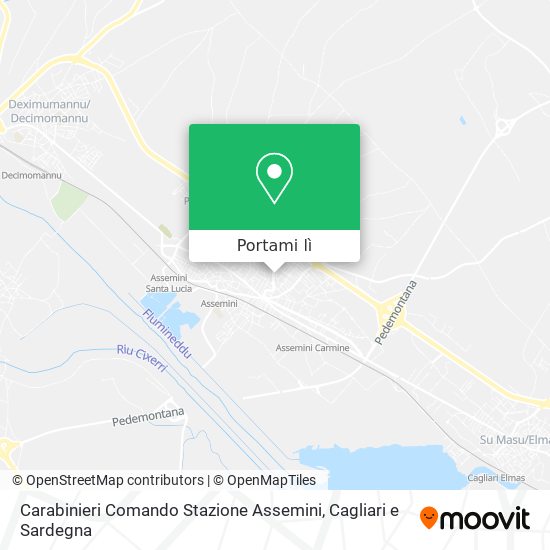 Mappa Carabinieri Comando Stazione Assemini