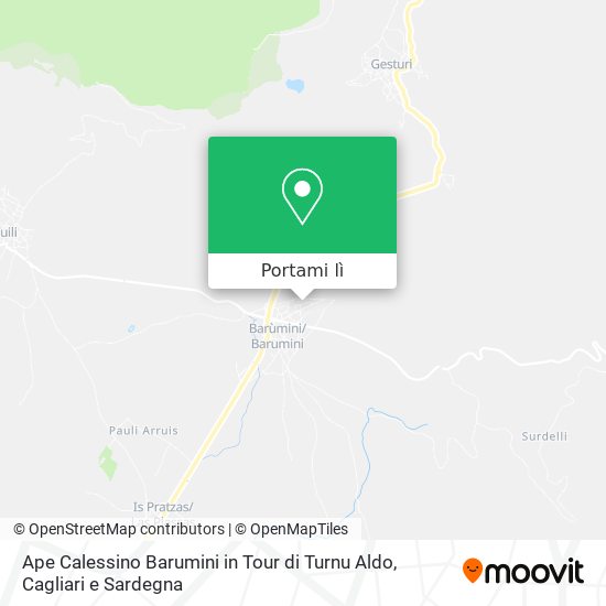 Mappa Ape Calessino Barumini in Tour di Turnu Aldo