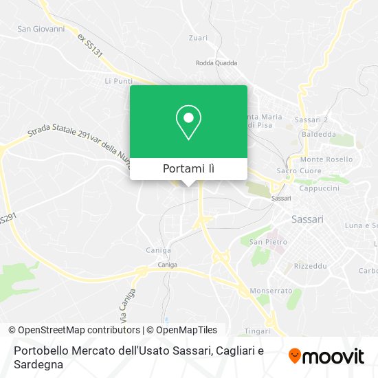 Mappa Portobello Mercato dell'Usato Sassari