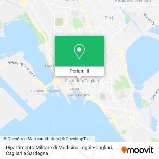 Mappa Dipartimento Militare di Medicina Legale-Cagliari