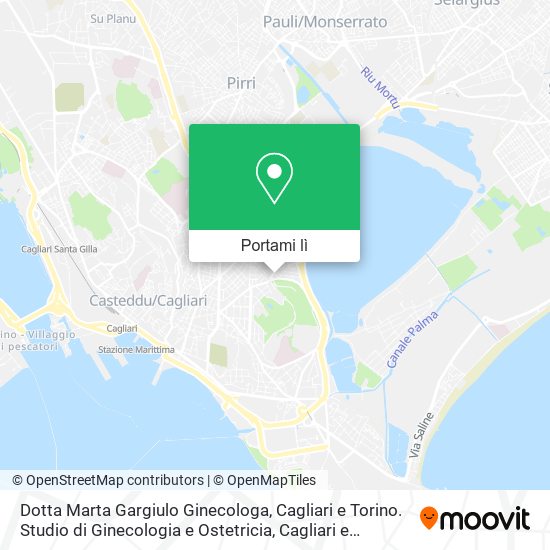 Mappa Dotta Marta Gargiulo Ginecologa, Cagliari e Torino. Studio di Ginecologia e Ostetricia