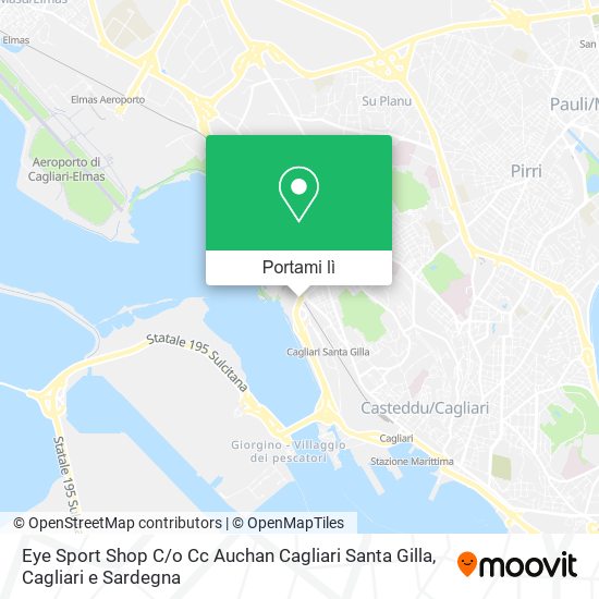 Mappa Eye Sport Shop C / o Cc Auchan Cagliari Santa Gilla