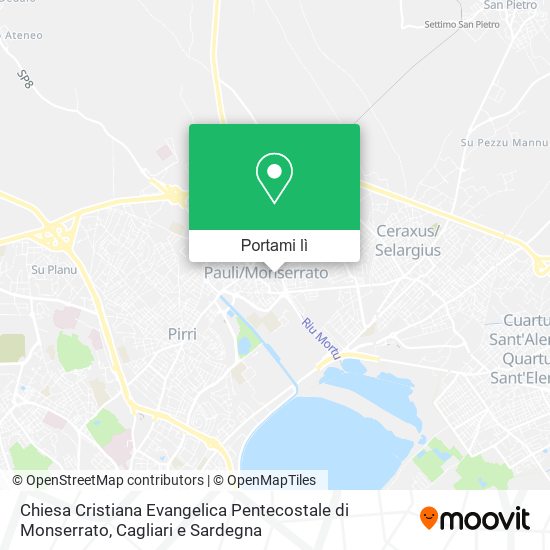 Mappa Chiesa Cristiana Evangelica Pentecostale di Monserrato