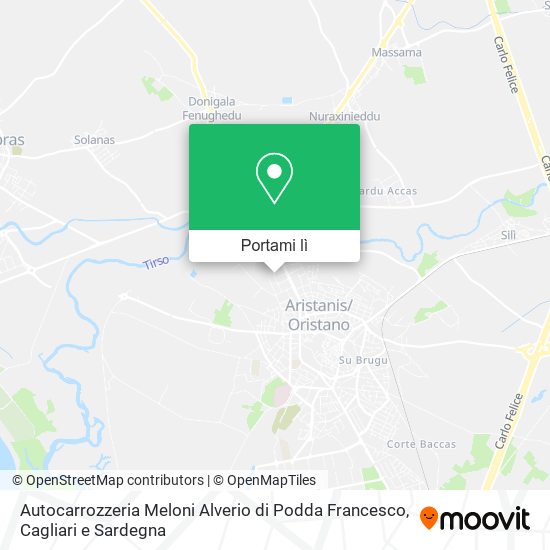 Mappa Autocarrozzeria Meloni Alverio di Podda Francesco
