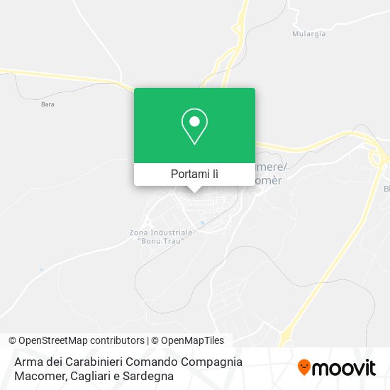 Mappa Arma dei Carabinieri Comando Compagnia Macomer