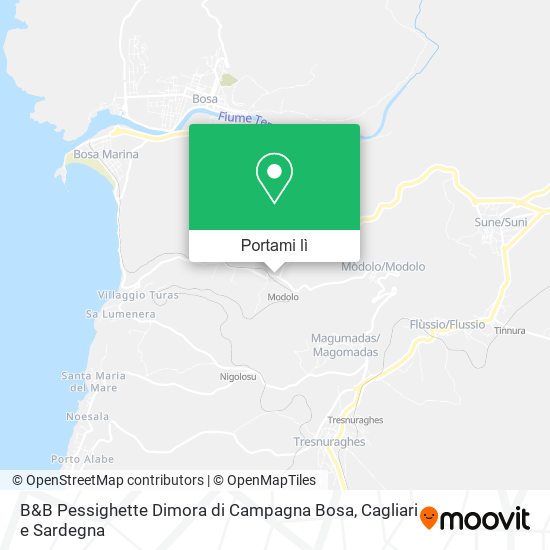 Mappa B&B Pessighette Dimora di Campagna Bosa