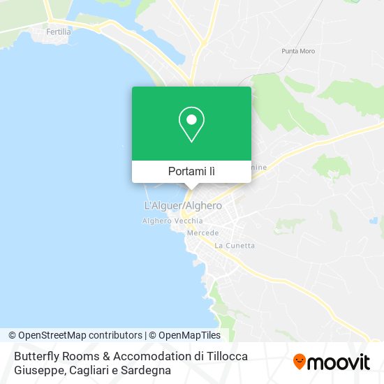 Mappa Butterfly Rooms & Accomodation di Tillocca Giuseppe