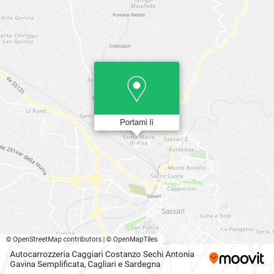 Mappa Autocarrozzeria Caggiari Costanzo Sechi Antonia Gavina Semplificata