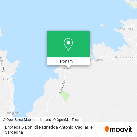 Mappa Enoteca 5 Doni di Ragnedda Antonio