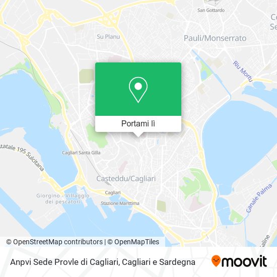 Mappa Anpvi Sede Provle di Cagliari