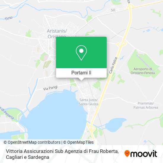 Mappa Vittoria Assicurazioni Sub Agenzia di Frau Roberta