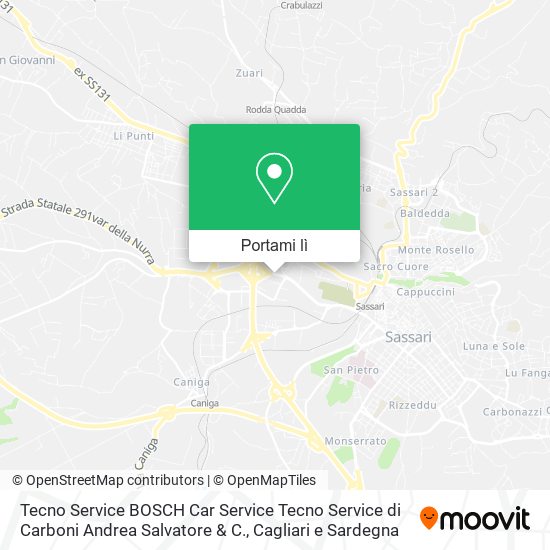 Mappa Tecno Service BOSCH Car Service Tecno Service di Carboni Andrea Salvatore & C.