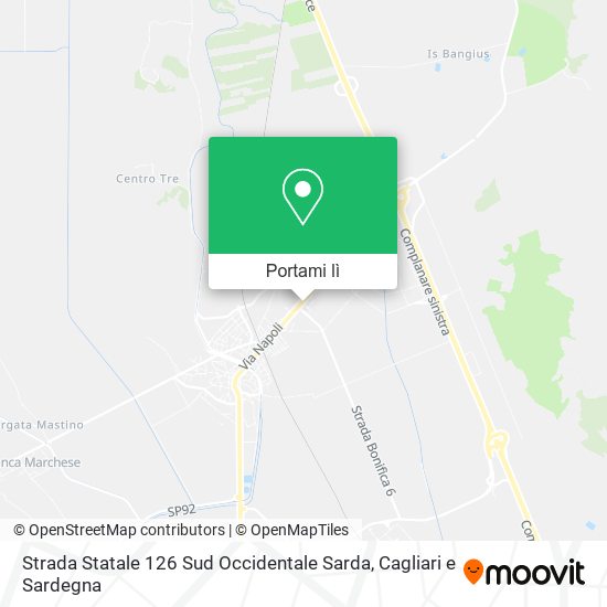 Mappa Strada Statale 126 Sud Occidentale Sarda