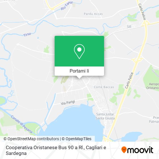 Mappa Cooperativa Oristanese Bus 90 a Rl.