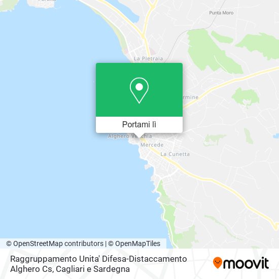 Mappa Raggruppamento Unita' Difesa-Distaccamento Alghero Cs