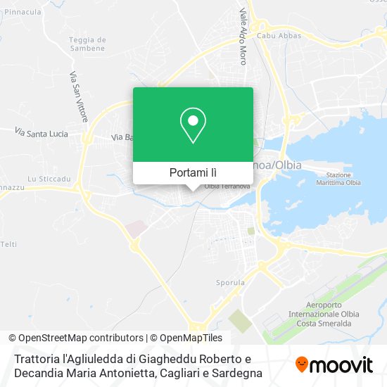 Mappa Trattoria l'Agliuledda di Giagheddu Roberto e Decandia Maria Antonietta