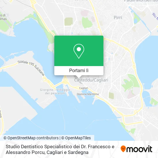 Mappa Studio Dentistico Specialistico dei Dr. Francesco e Alessandro Porcu