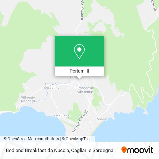 Mappa Bed and Breakfast da Nuccia