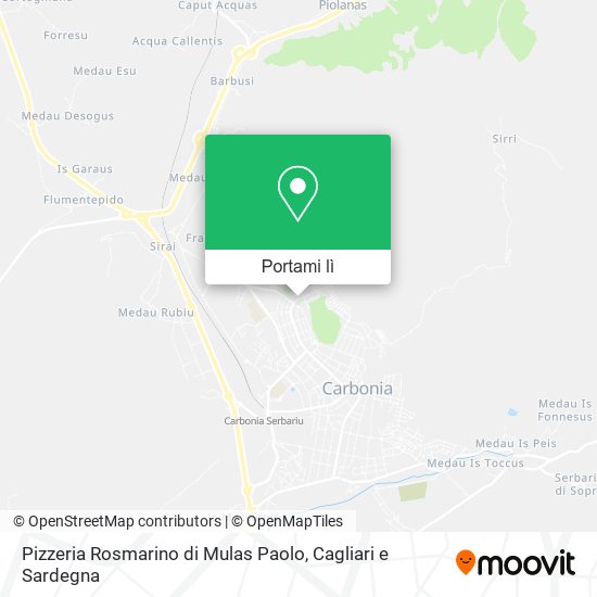 Mappa Pizzeria Rosmarino di Mulas Paolo